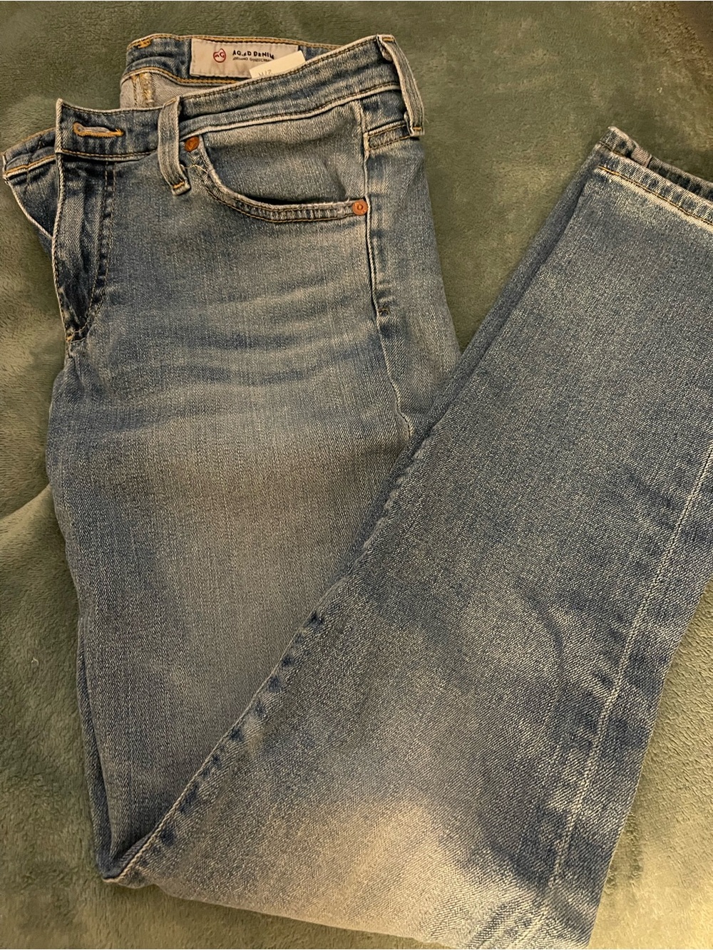 Ag Adriano Goldschmied Light Blue Slim Straight Jeans